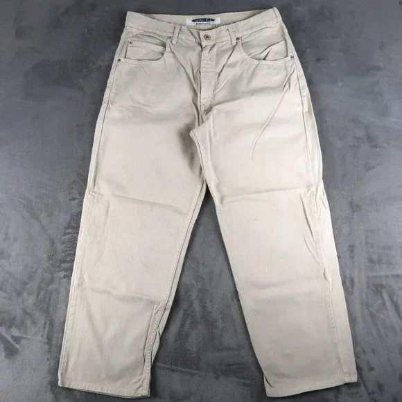Vintage 90s Anchor Blue Mens Size 38x30 Baggy Jeans Denim Beige Skate Grunge - Picture 1 of 16